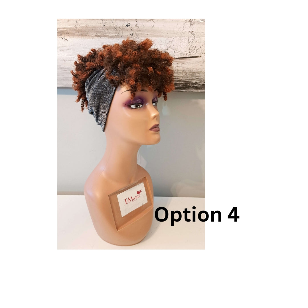 Multi-colored Hair Afro Headband Wig