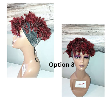 Multi-colored Hair Afro Headband Wig