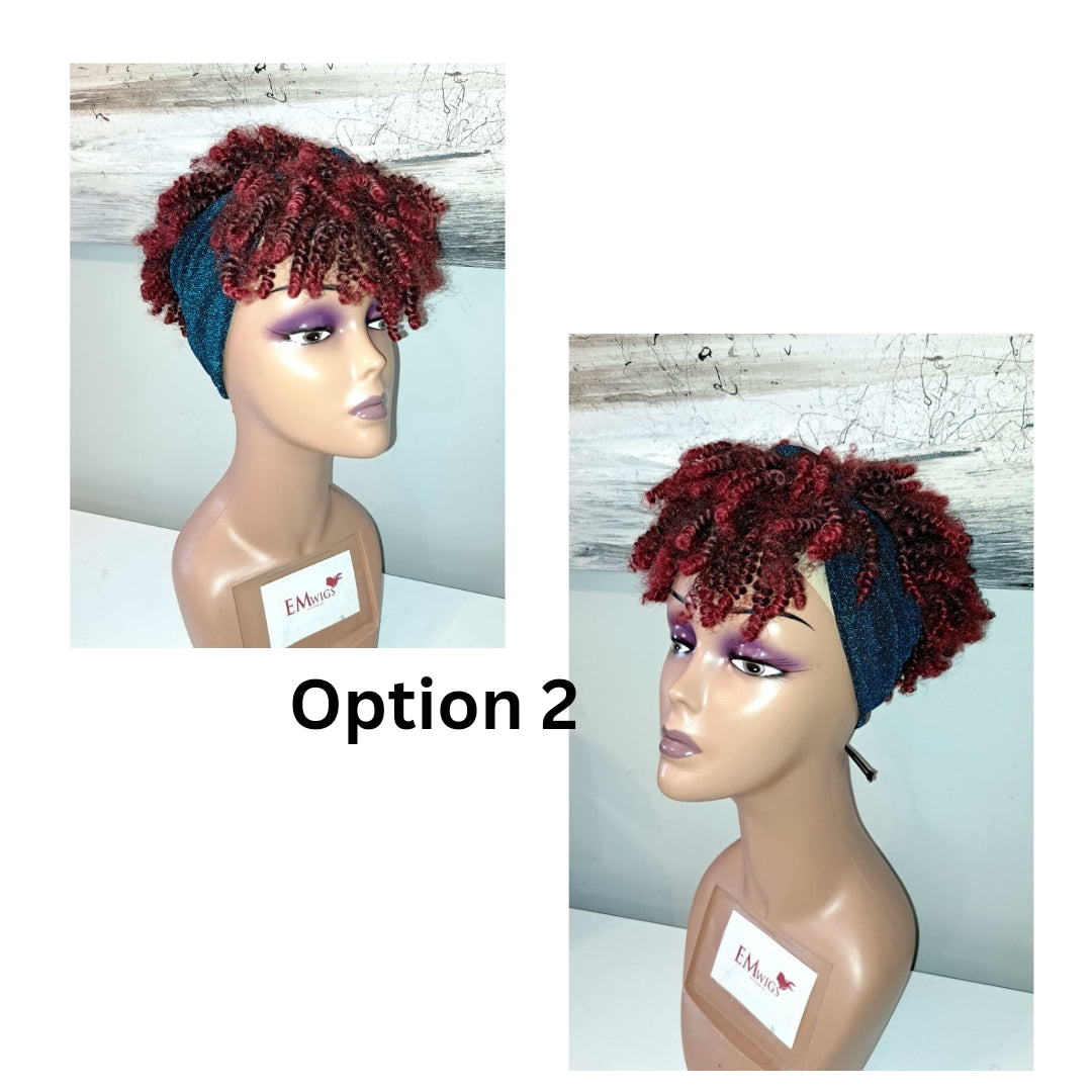 Multi-colored Hair Afro Headband Wig
