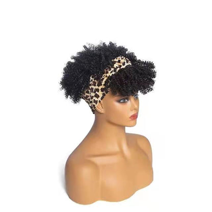 Black Afro Headband Wig