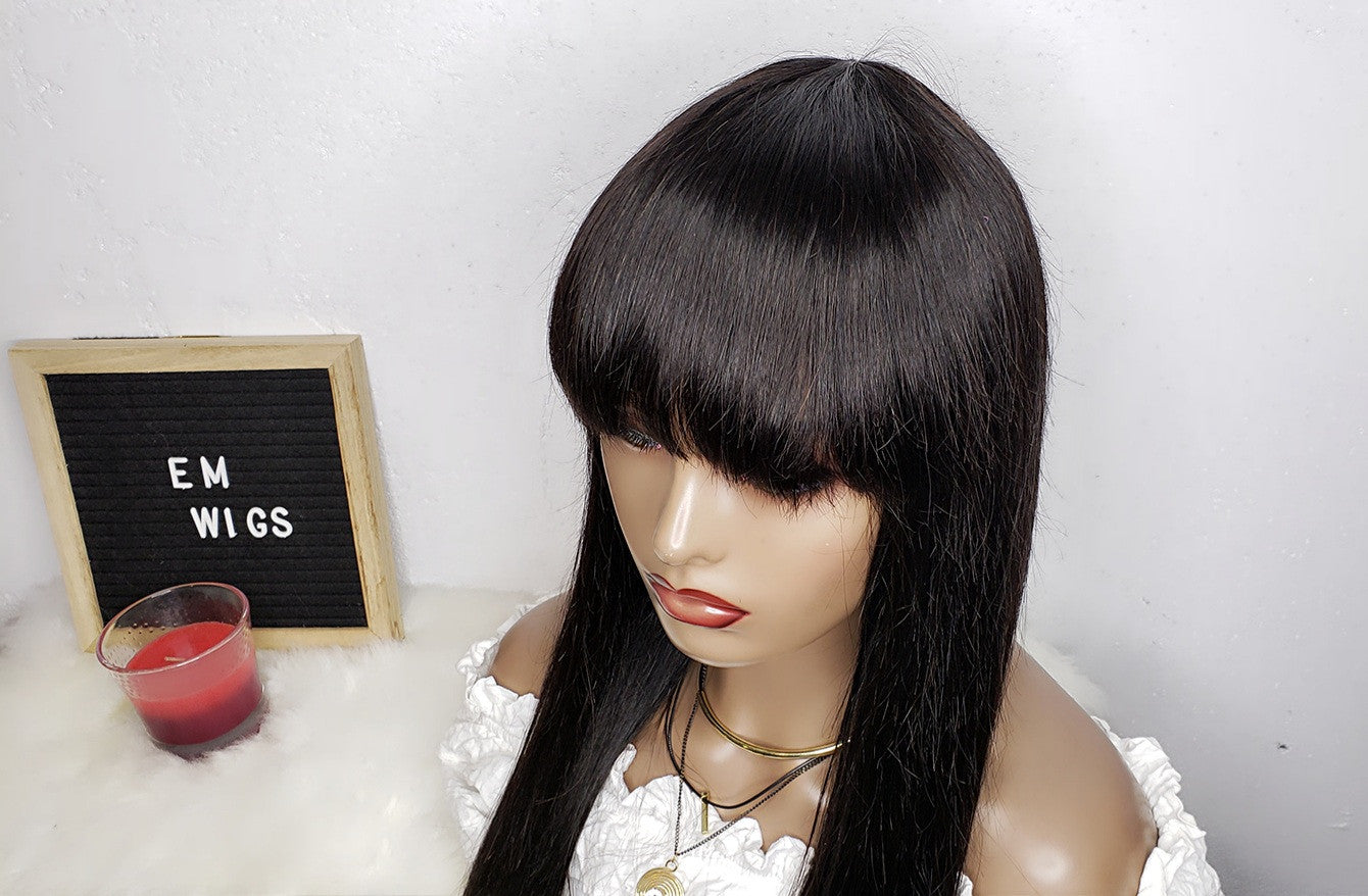 100% Human Hair Wig | Brittney fringe wig | EM Wigs