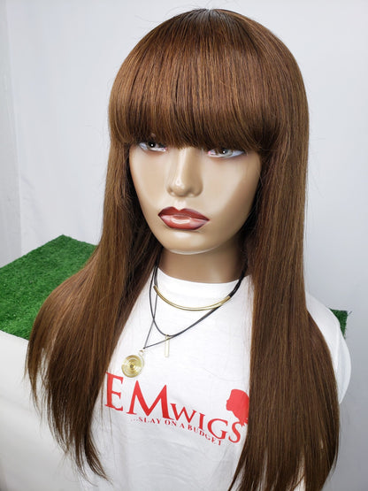 Human Hair Wigs with Bangs | Clip in Bangs Canada | EM Wigs