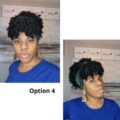 Human Hair Wigs with Headbands | Afro Headband Wig | EM Wigs
