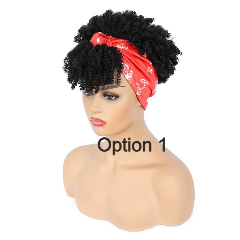 Human Hair Wigs with Headbands | Afro Headband Wig | EM Wigs