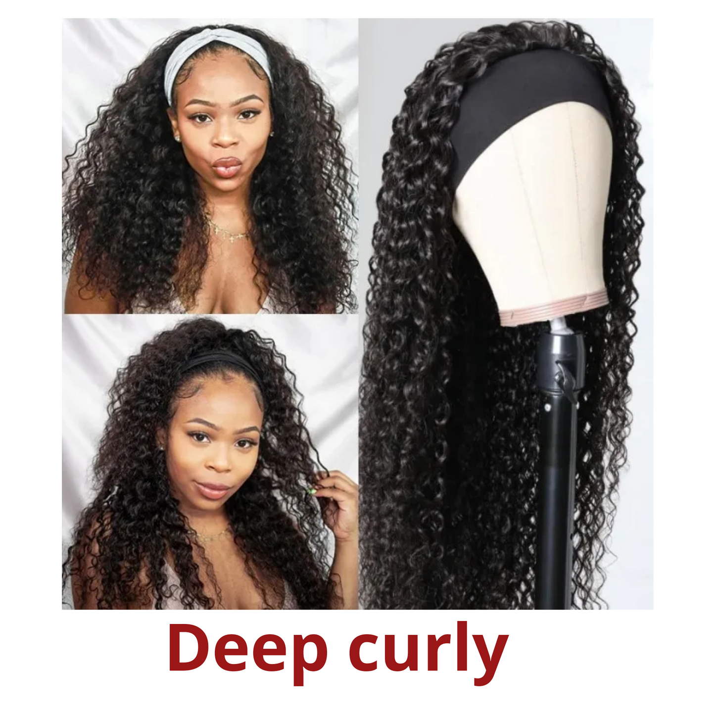 Curly Headband Wig | Deep Curly Wig | EM Wigs