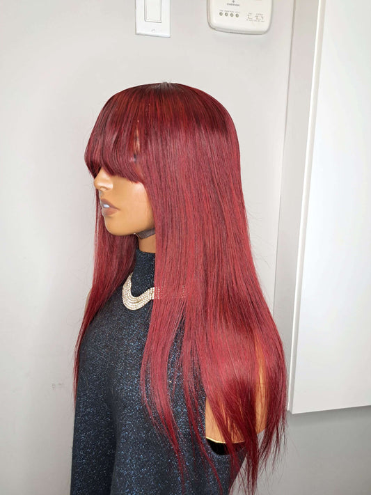 Lace Front Burgundy Human Hair | Burgundy Lace Wig | EM Wigs