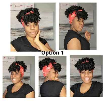 Human Hair Wigs with Headbands | Afro Headband Wig | EM Wigs