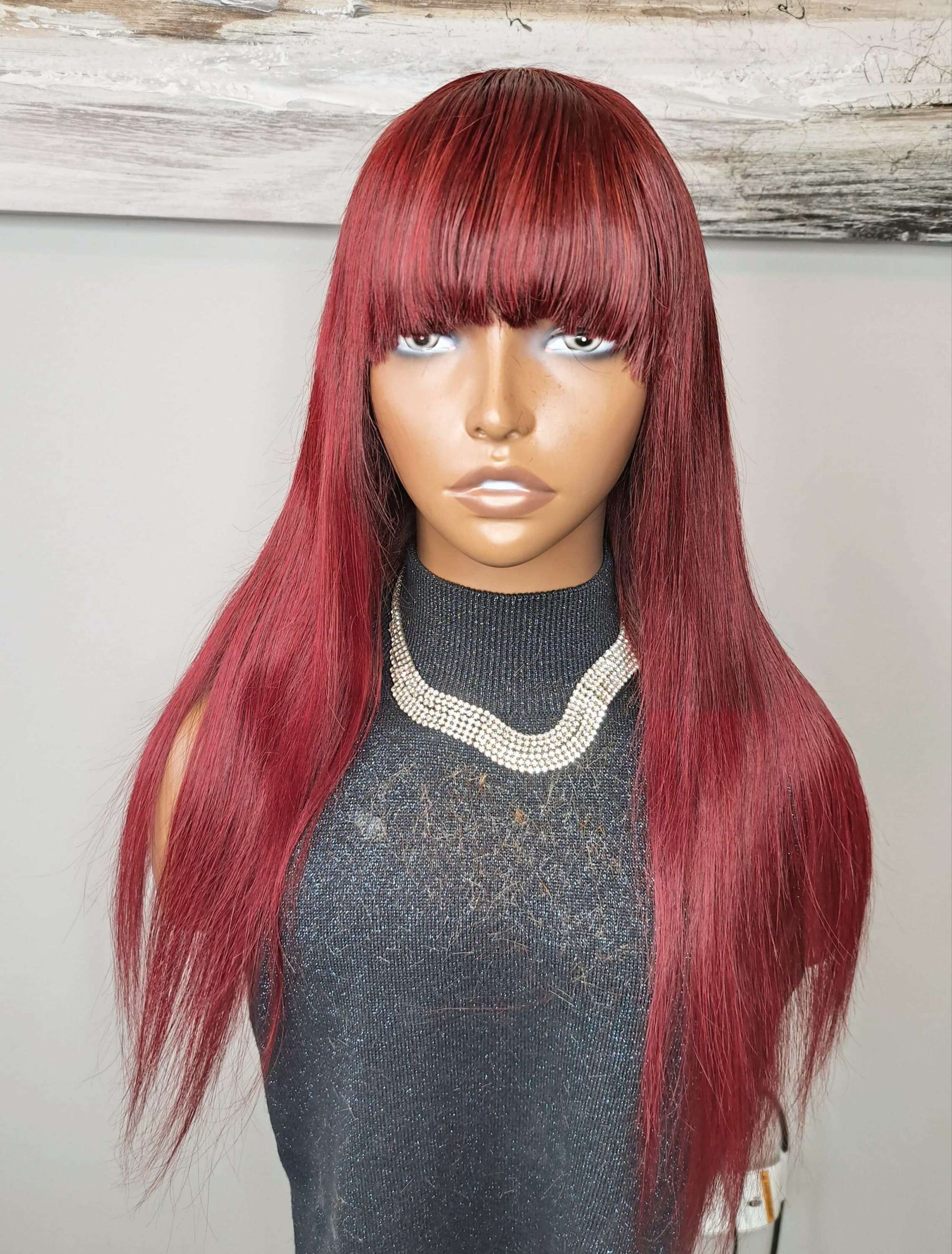 Lace Front Burgundy Human Hair | Burgundy Lace Wig | EM Wigs