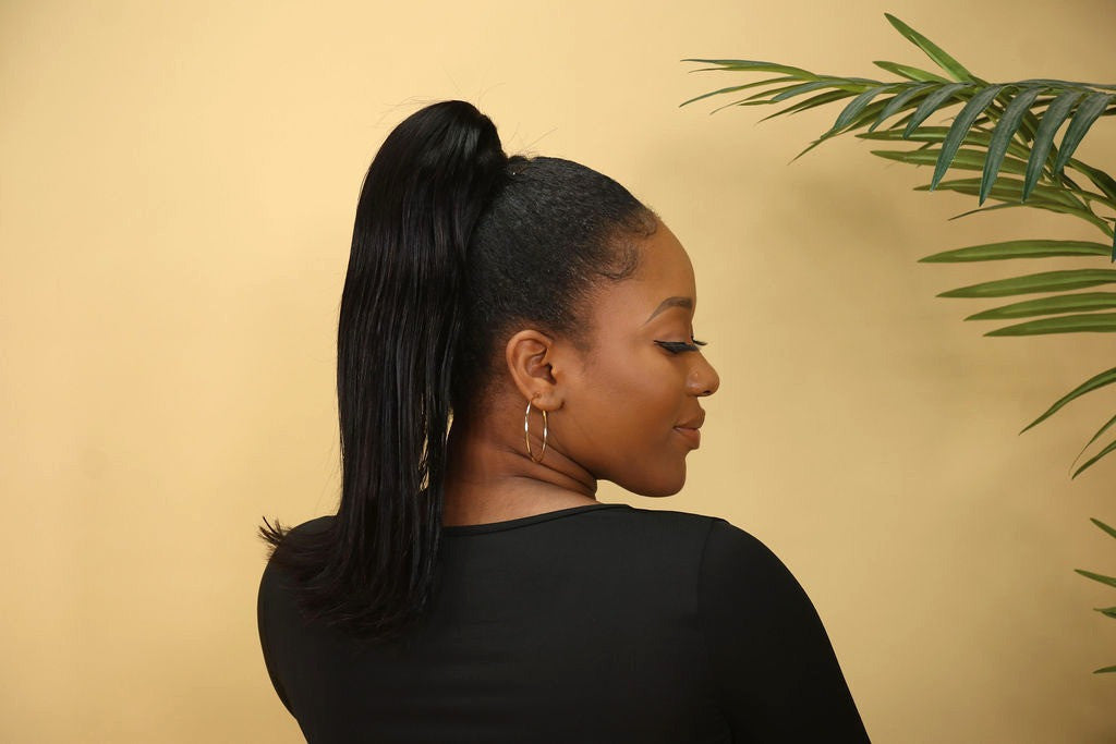 Ponytail Human Hair Extensions | Straight hair ponytail | EM Wigs