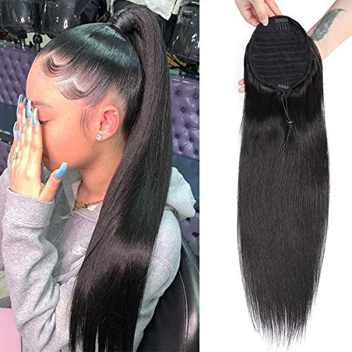 Ponytail Human Hair Extensions | Straight hair ponytail | EM Wigs