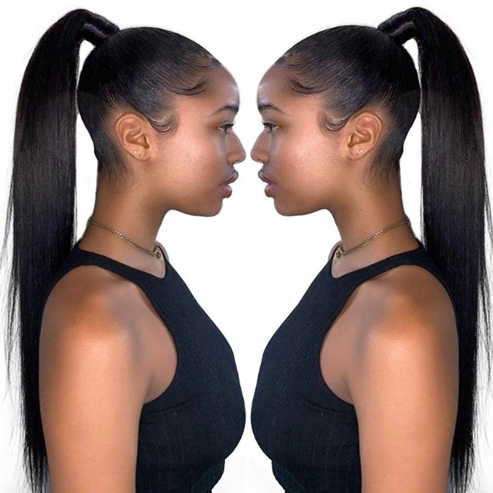 Ponytail Human Hair Extensions | Straight hair ponytail | EM Wigs