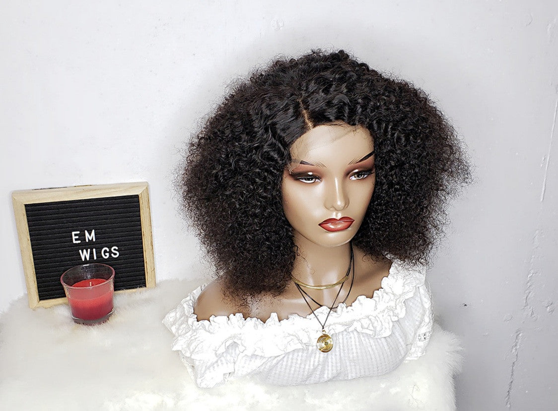 100% Human Hair Extensions | Kinky Curly Wig | EM Wigs