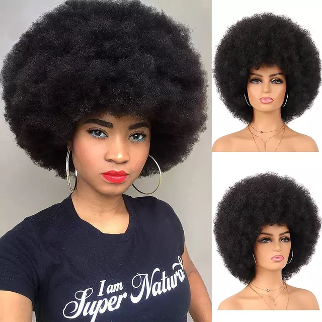 Short Human Hair Wigs | Maxi Afro Wig | EM Wigs