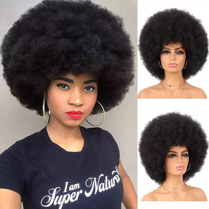 Short Human Hair Wigs | Maxi Afro Wig | EM Wigs