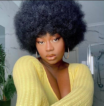 Short Human Hair Wigs | Maxi Afro Wig | EM Wigs