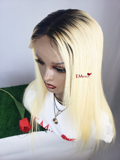 Blonde Straight Hair Wig | Blonde Straight Human Wig | EM Wigs