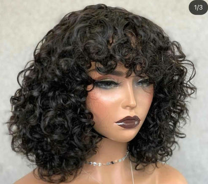 Real Human Hair Extensions | Berry Fringe Wig | EM Wigs