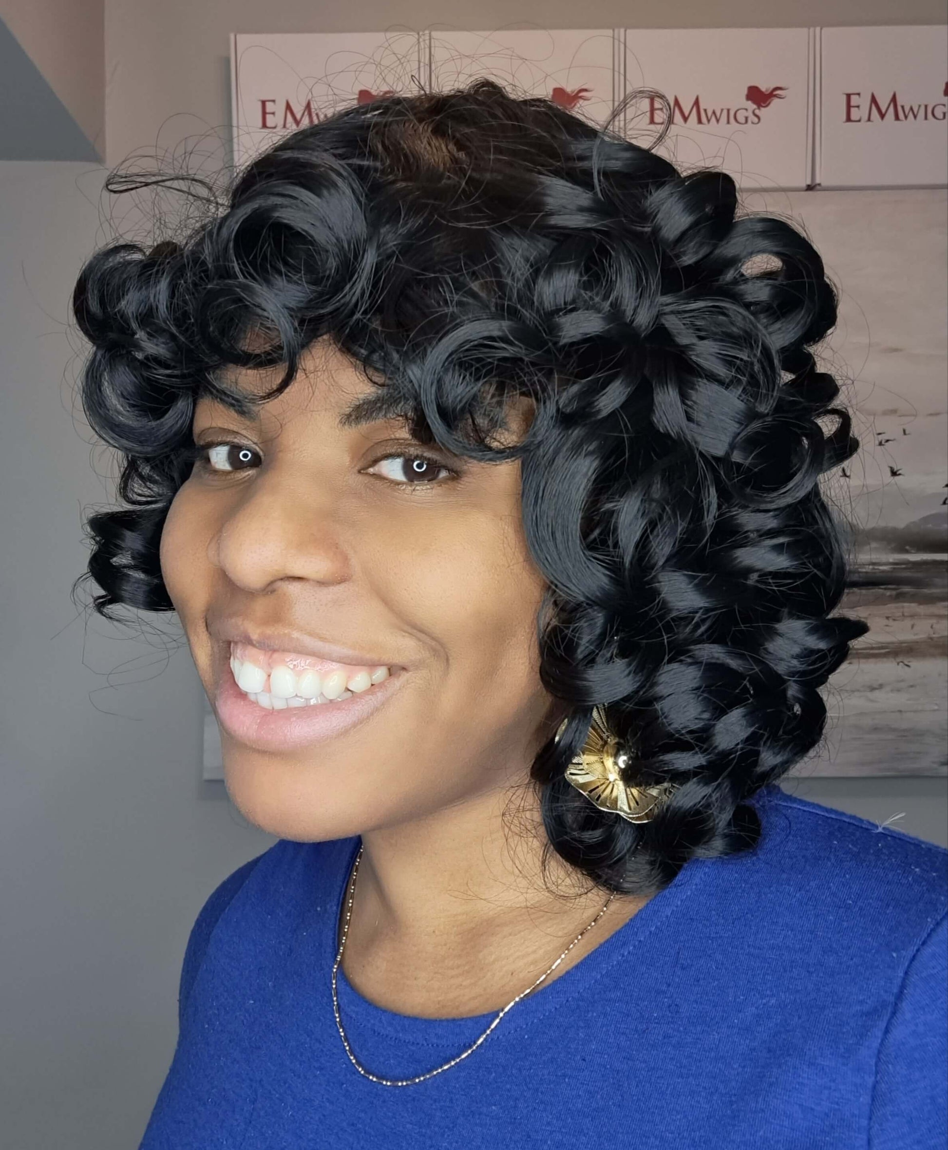 Curly Synthetic Wigs | Bounce Synthetic Wig | EM Wigs