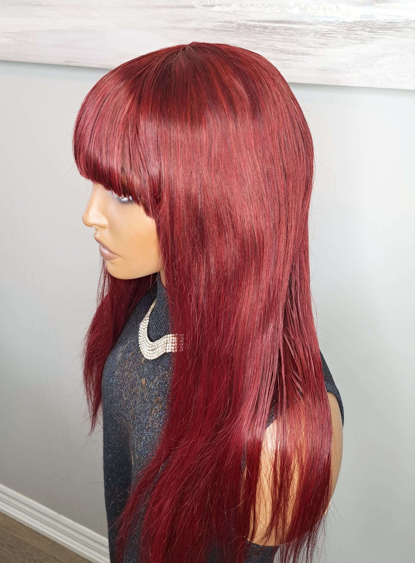 Lace Front Burgundy Human Hair | Burgundy Lace Wig | EM Wigs
