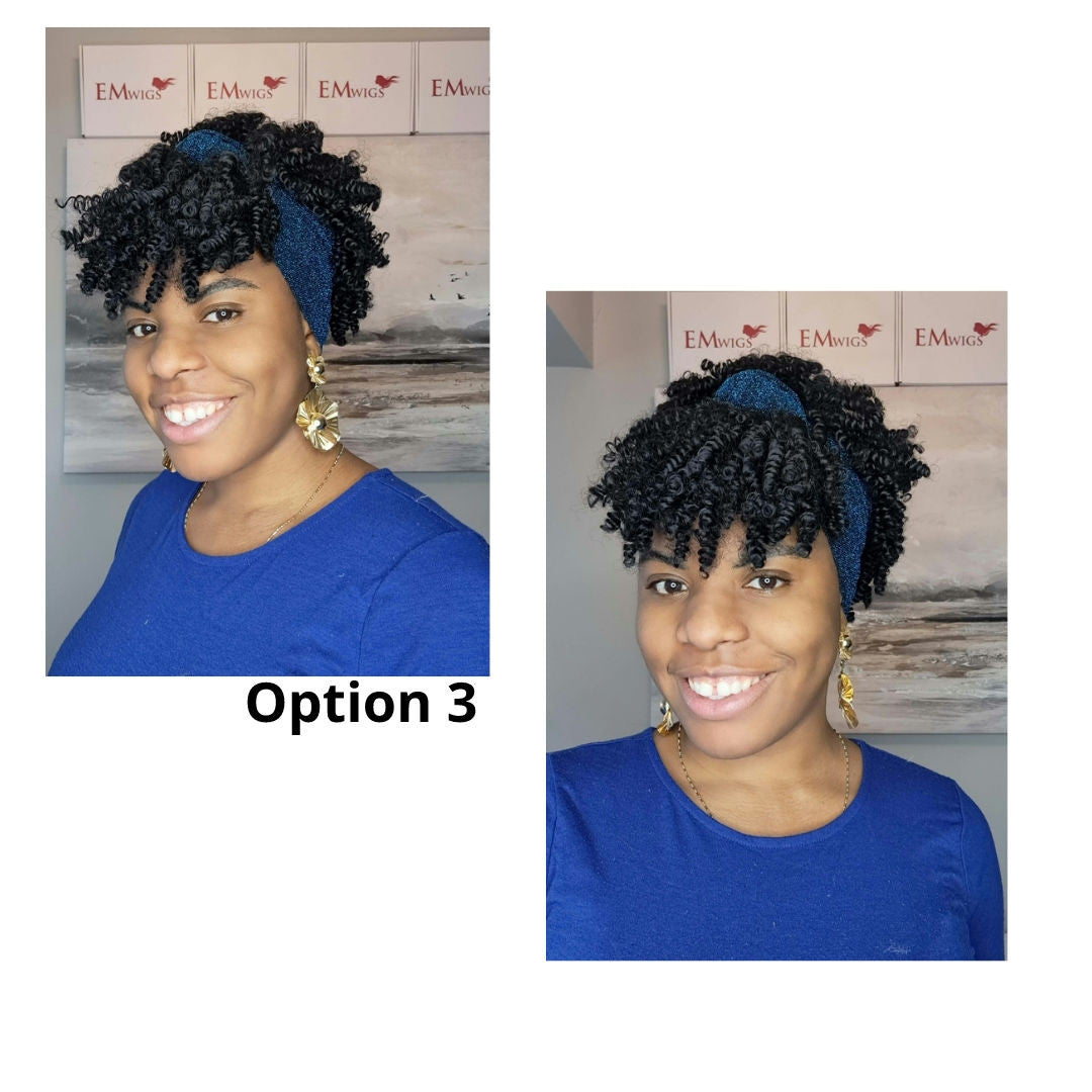 Black Afro Headband Wig