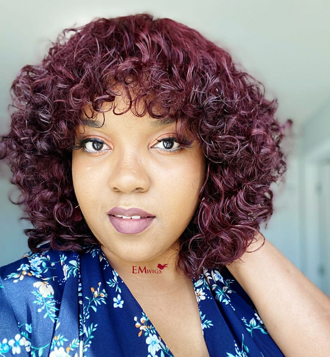 Curly Hair Extensions | Curly Fringe Wig | EM Wigs