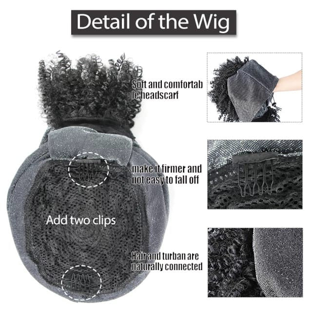 Multi-colored hair Afro headband wig
